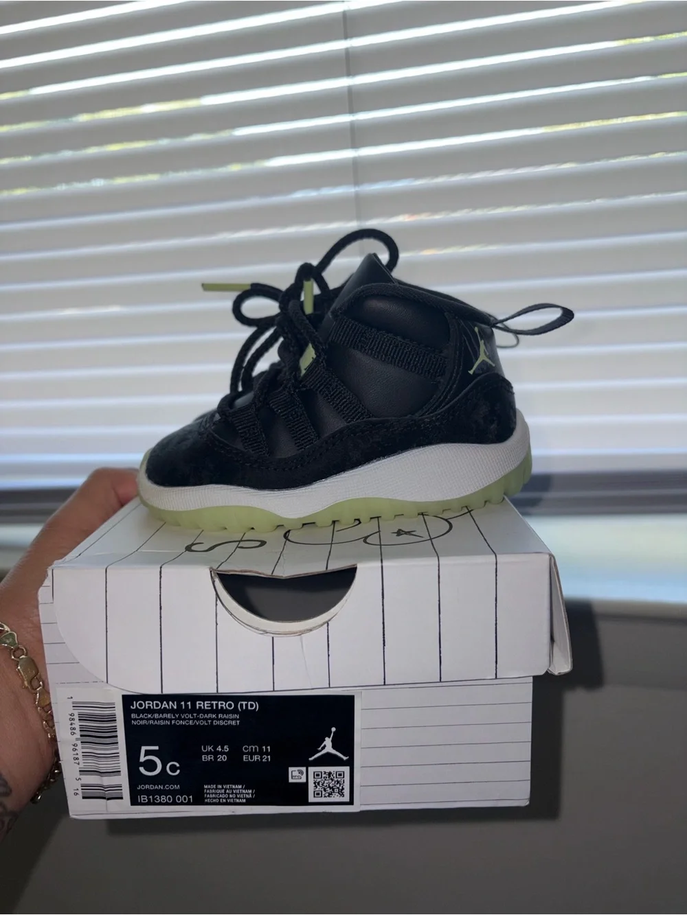 Jordan Toddler Black with Volt Accents Sneakers